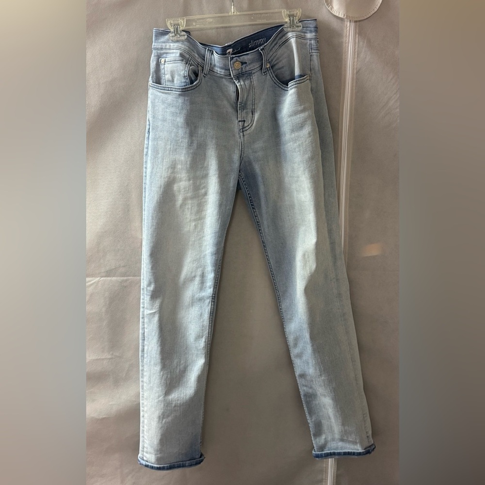 7 For All Mankind Men's Light Wash Slim Jeans